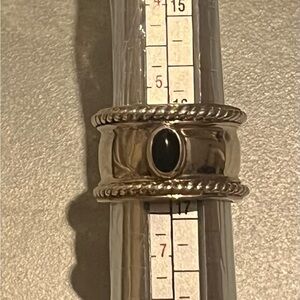 Monet 925 Silver Ring with Black Onyx Stone